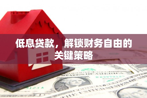 茂南低息贷款，解锁财务自由的关键策略