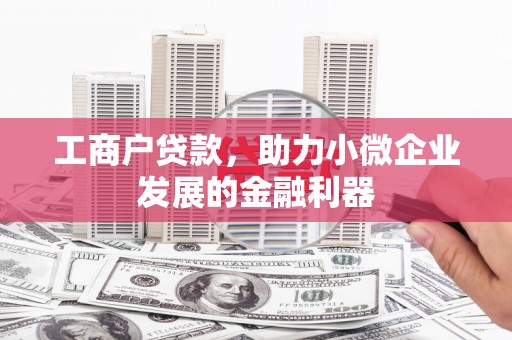 沈河工商户贷款，助力小微企业发展的金融利器