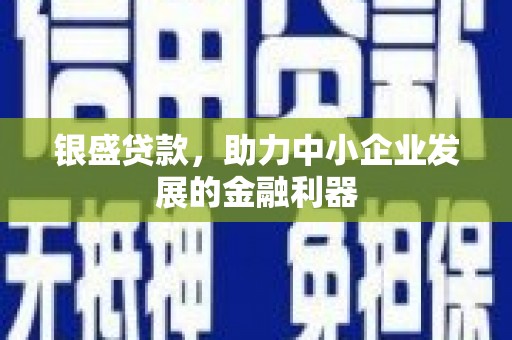 南陵银盛贷款，助力中小企业发展的金融利器